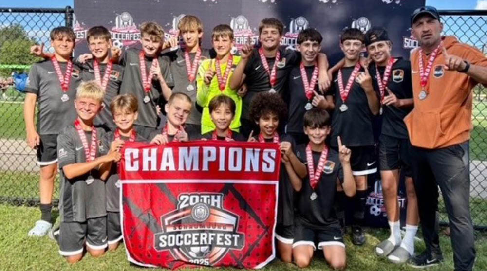 12 Boys Black are 2025 Schaumburg Soccer Fest Champions!!